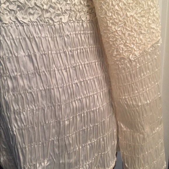 NWT Ivory Crinkle Textured Dressy Jacket Size L - Picture 4 of 6